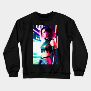 Abstract Cyberpunk Girl Crewneck Sweatshirt